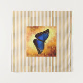 Tenture Belle affiche de papillon bleu Morpho Bokeh (Devant (Horizontal))
