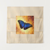 Tenture Belle affiche de papillon bleu Morpho Bokeh (Devant)