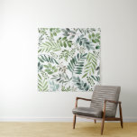 Tenture Belle aquarelle Feuilles botaniques<br><div class="desc">Aquarelle peinte verdure botanique rustique feuille motif</div>