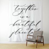 Tenture belle bannière de fond de citation mariage (En situation)