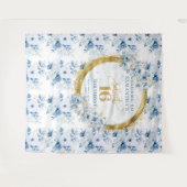 Tenture Belle bannière dorée pailletée bleu clair pour Swe (Devant (Horizontal))