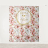 Tenture Belle Booth Photo Anniversaire En Or Bleu (Devant)