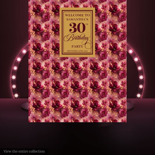 Tenture Belle Bourgogne Blush Gold Boho 30e anniversaire