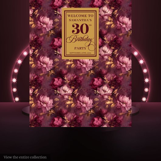 Tenture Belle Bourgogne Blush Gold Boho 30e anniversaire
