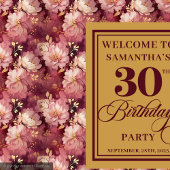 Tenture Belle Burgundy Blush Gold 30e fête d'anniversaire