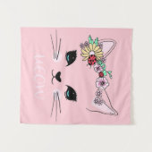 Tenture Belle Chat Face Meow, Cadeau Kitty Lover, Chat mig (Devant (Horizontal))