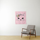 Tenture Belle Chat Face Meow, Cadeau Kitty Lover, Chat mig (En situation)
