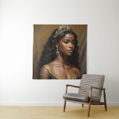 Tenture Belle Couronne d'or de Reine noire (En situation)