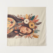 Tenture Belle femme amérindienne peinte (Devant (Horizontal))