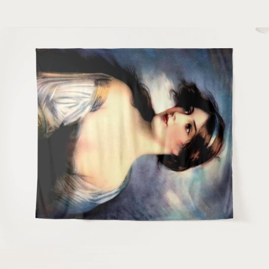 Tenture belle femme victorienne soufflée par le vent (Devant (Horizontal))