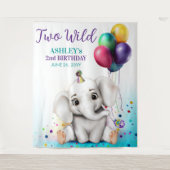 Tenture Belle fête d'anniversaire Elephant (Devant)