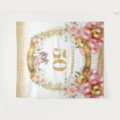 Tenture Belle fête des talons roses du 50e anniversaire (Devant (Horizontal))