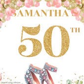 Tenture Belle fête des talons roses du 50e anniversaire