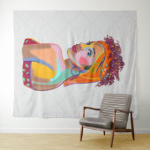 Tenture Belle fille colorée Art abstrait Design (En situation (horizontale))