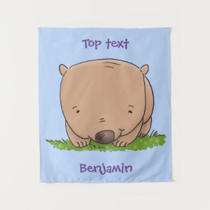 Tenture Belle illustration de dessin animé de bébé wombat