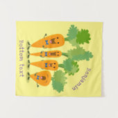 Tenture Belle illustration du quatuor de carottes à carott (Devant (Horizontal))