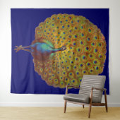 Tenture belle impression de paon victorien (En situation (horizontale))