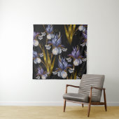 Tenture Belle iris printanière broderie sans soudure (En situation)