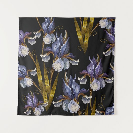 Tenture Belle iris printanière broderie sans soudure (Devant)