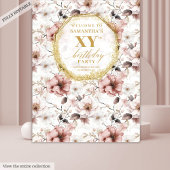 Tenture Belle ivoire blush or d'anniversaire photo fond