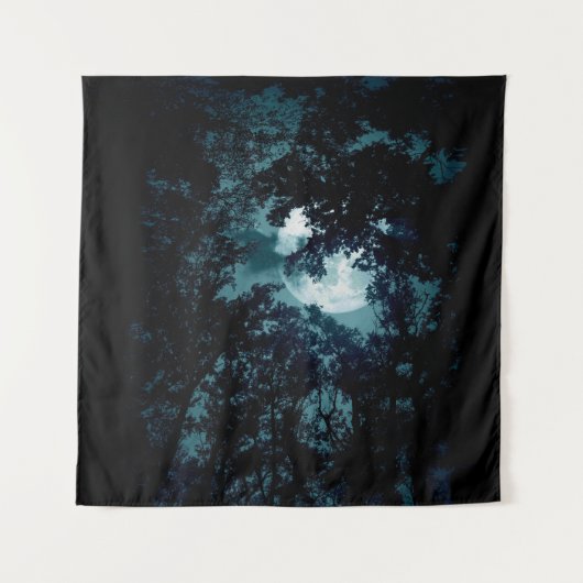 Tenture Belle Lune qui coule avec les arbres (Devant)