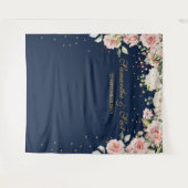 Tenture Belle marine et mariage boho rose pâle (Devant (Horizontal))