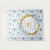 Tenture Belle Pastel Blue Sweet 16 Gold Parties scintillan (Devant (Horizontal))