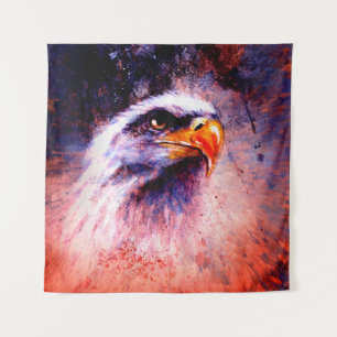Tenture belle peinture d'aigle sur un dos abstrait