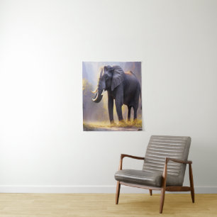 Tenture Belle peinture d'un éléphant dans sa nature