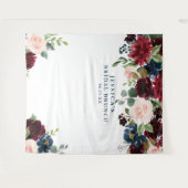 Tenture Belle Photo Booth Mariage Toile de Fond Burgundy (Devant (Horizontal))