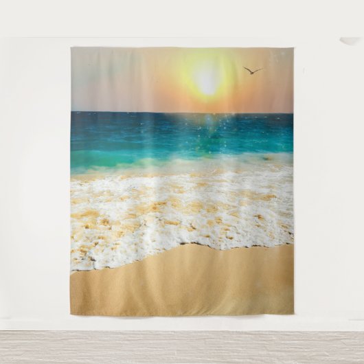 Tenture Belle plage d'été coucher de soleil (Devant)