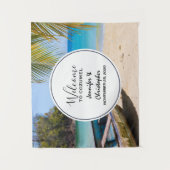 Tenture Belle Plage tropicale Mariage Bienvenue (Devant)