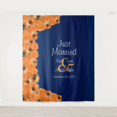 Tenture Belle rose orange et bleu marine II (Devant)