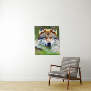 Tenture Belle tête de loup Peinture