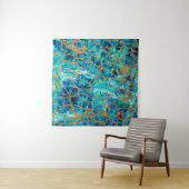 Tenture Belle texture luxueuse de marbre bleu avec or. (En situation (horizontale))