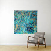 Tenture Belle texture luxueuse de marbre bleu avec or. (En situation)