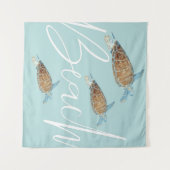 Tenture Belle Tortue Peinte Avec Texte De Plage (Devant (Horizontal))
