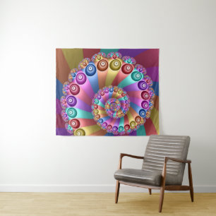 Tenture Belles couleurs arc-en-ciel Art fractal Abstrait