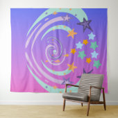 Tenture belles étoiles et coeur (En situation (horizontale))