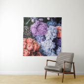 Tenture Belles fleurs épanouies (roses, hortensias, c (En situation)