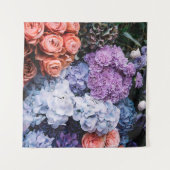 Tenture Belles fleurs épanouies (roses, hydrangeas, c (Devant (Horizontal))