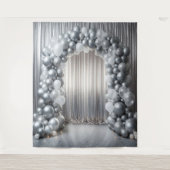 Tenture Belles teintes d'arche de ballons gris (Devant)