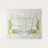 Tenture Bénédiction en hébreu de Sukkot pour secouer Lulav (Devant (Horizontal))