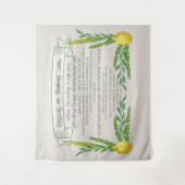 Tenture Bénédiction en hébreu de Sukkot pour secouer Lulav (Devant)