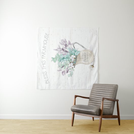 Tenture Bénir cette ferme (En situation)