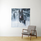 Tenture Berger allemand noir dans la couverture de duvet d (En situation)