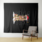 Tenture Berger allemand sapin de Noël Pyjama Chien clair (En situation (horizontale))