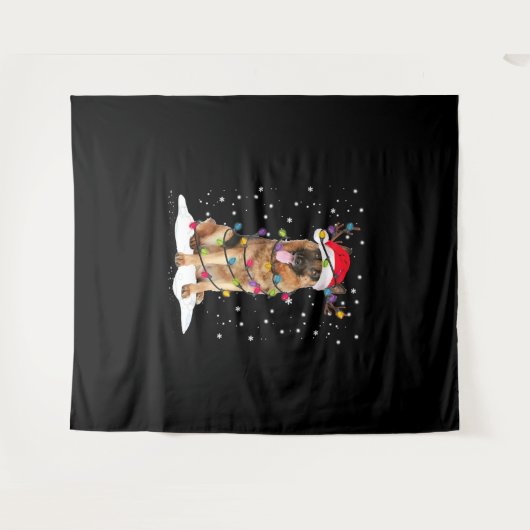 Tenture Berger allemand sapin de Noël Pyjama Chien clair (Devant (Horizontal))