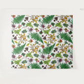 Tenture Berries forestières, feuilles et buissons sur blan (Devant (Horizontal))