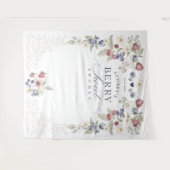 Tenture Berry Baby shower doux Fleurs et baies sauvages (Devant (Horizontal))